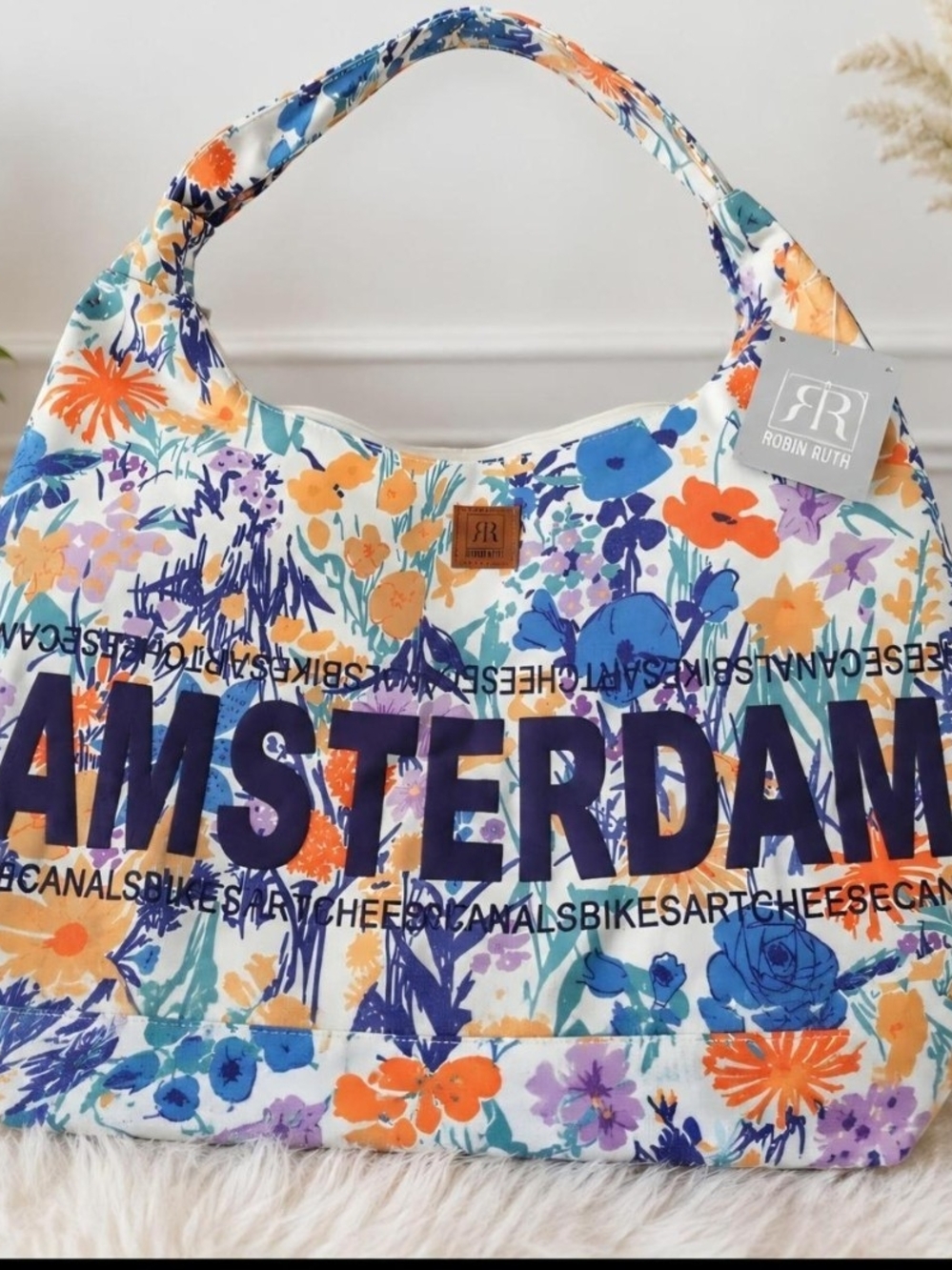 NWT Robin Ruth ~ Amsterdam Floral Hobo Shoulder Bag Travel Tote